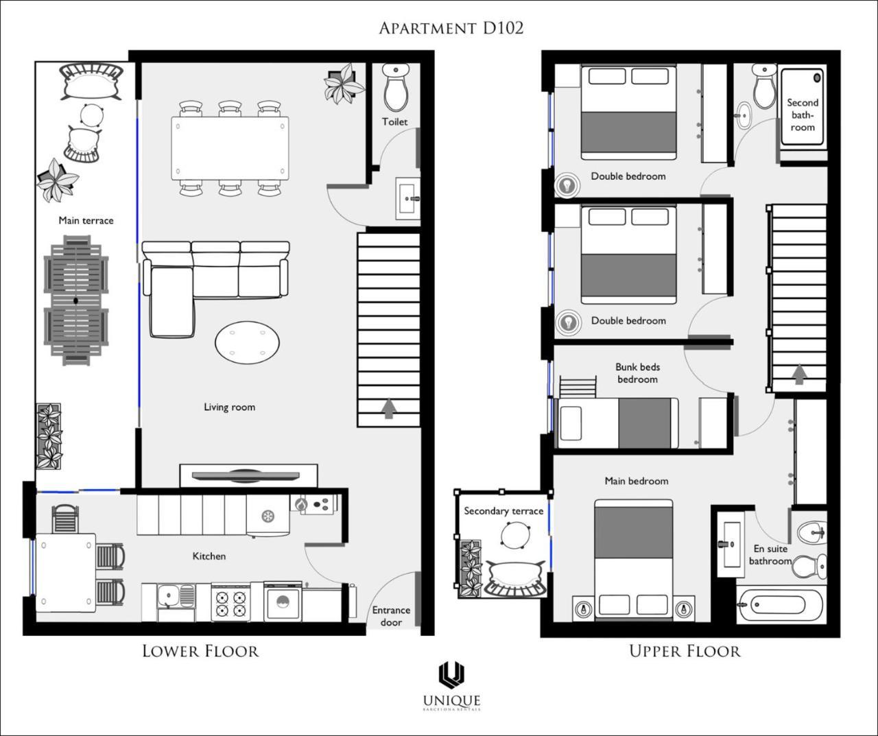 Unique Rentals - Stylish Seafront Duplex Барселона Екстер'єр фото